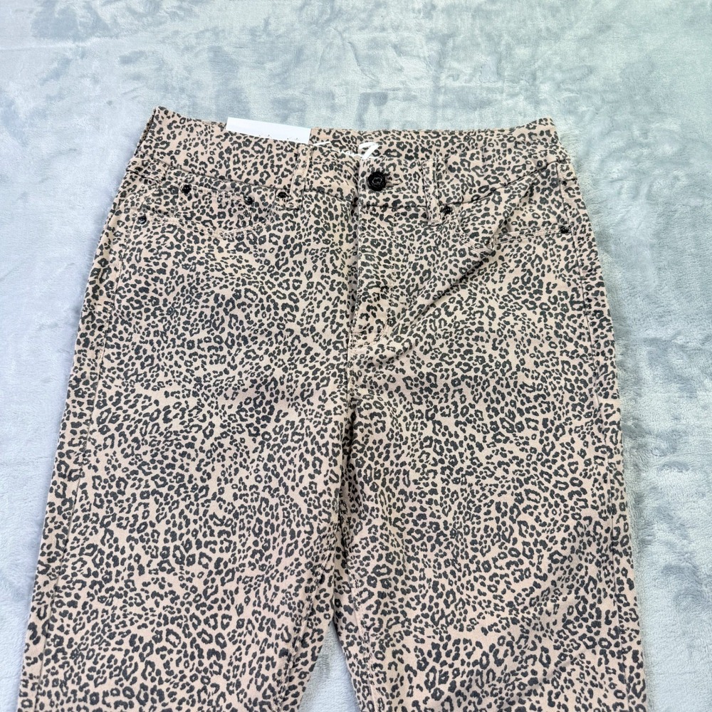 Seven7 Tummyless High Rise Skinny Jeans Womens 10 Leopard Print Animal Denim
